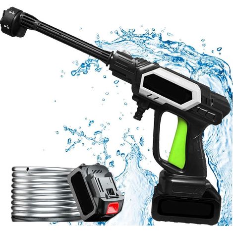 Nettoyeur haute pression, à batterie portable, avec 2 batteries payantes, tuyau de 5 m, buse réglable 6 en 1, pour voiture, terrasse (1/5)