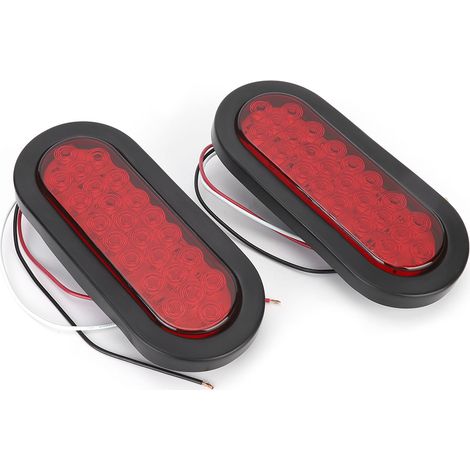 Set mit 2 ovalen 24-LED-Rückleuchten für Anhänger/LKW, HL-J-007, rot (1/5)