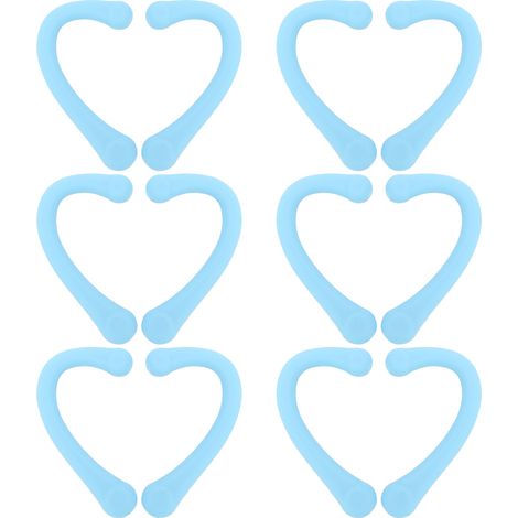 6 Paires de Protège-Oreilles en Silicone avec Bandeau et Couvre-Bouche, Confortables pour un Usage Quotidien - Bleu
