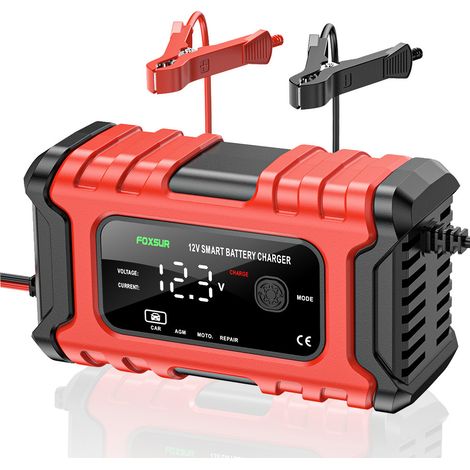 Chargeur de batterie automobile 12 V, chargeur intelligent entièrement automatique 6 A, chargeur d'entretien et de maintien de charge, réparation et désulfatation de batterie de voiture (1/5)