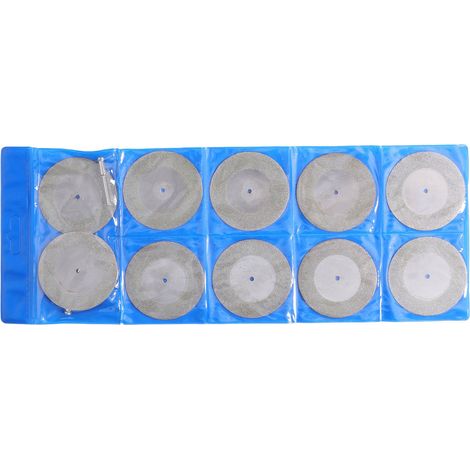 Lot de 10 disques de coupe diamantés fins avec tige, meule de ponçage ronde pour bois, métal et pierre, 60 mm / 2,4 pouces (1/5)