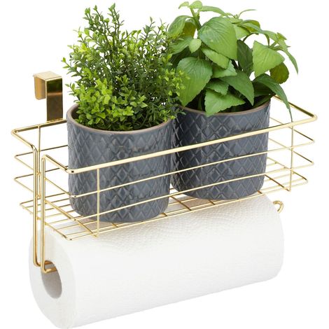 Cesta colgante con soporte para toallas de papel