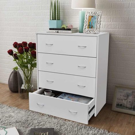 vidaXL Aparador con 4 cajones blanco 60x30,5x71 cm (1/5)
