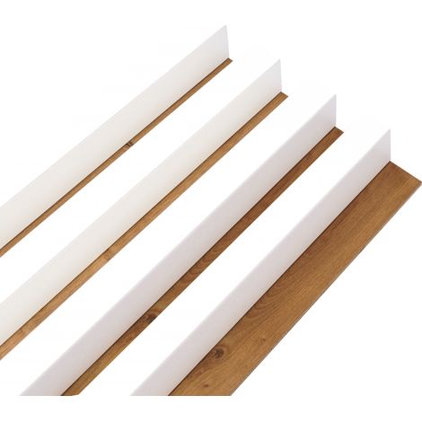 Decoon – Panneau décoratif mural 3D blanc MDF sur fond chêne – Épaisseur 3cm – Dimensions 250 x 17,6cm – Installation rapide et facile