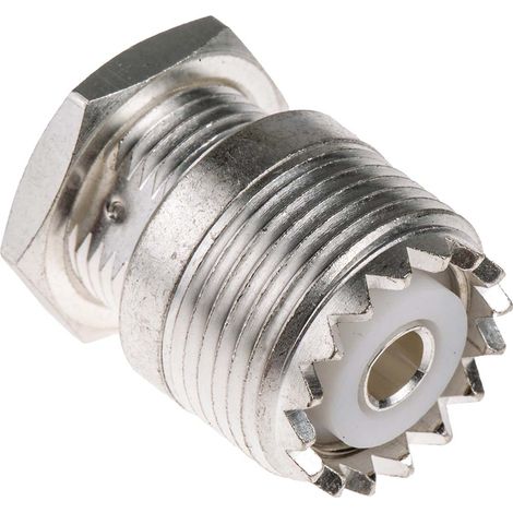 Connecteur coaxial RS PRO Femelle Droit, raccordement A souder 50O Montage sur câble ( Prix pour 1 ) (1/2)
