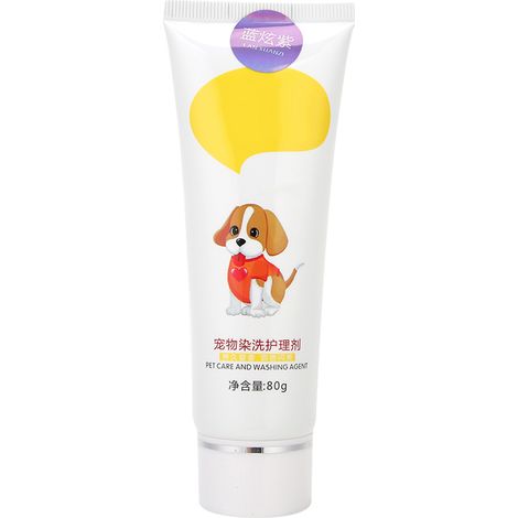 Creme Colorante Temporaire 80g pour Chats et Chiens - Teinture Violet DIY (1/5)