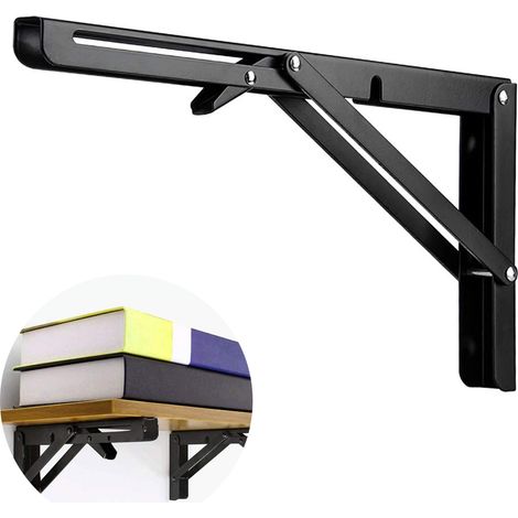Support D Étagère Pliable - Acier Inoxydable - Charge Max 200 Kg - Pour Garage Atelier Cuisine - Lot De 2 (1/5)