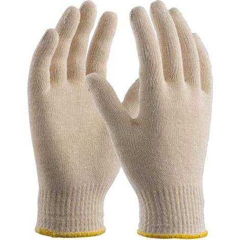 Guanti da lavoro 100% cotone con polsino elastico e filo continuo -Small 7 (1/4)