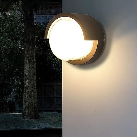 Applique murale LED 12W applique murale extérieure IP65 éclairage mural LED étanche appliques murales intérieures lampe de couloir blanc chaud applique muraNoire pour jardin avant salle de bain vérand (1/5)