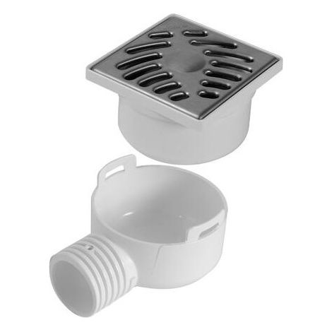 Siphon mit Edelstahlgitter und Adapter - Horizontale Auslass