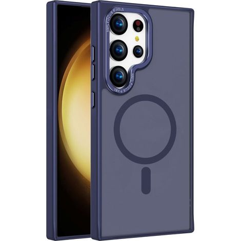 Funda MagSafe para Samsung Galaxy S24 Ultra 5G, funda híbrida, azul marino