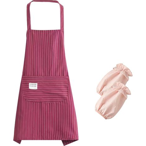Tablier de Cuisine en PVC Imperméable Adulte Unisex avec 1 Paires de Manchettes