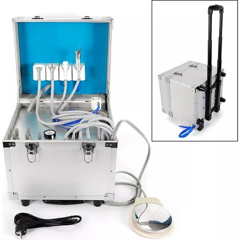 Gojoy – Unité dentaire mobile portable – Combiné dentaire avec compresseur d'air – Moteur 360W – Débit d'air 40L/min – Faible niveau sonore 40-45dB