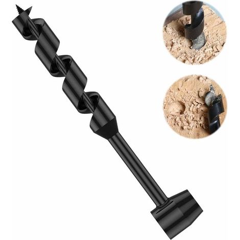 Barrena manual, broca manual multiusos para supervivencia, barrena manual que requiere el uso de un palo de madera, taladros manuales para carpintería, actividades al aire libre y acampada (25- (1/5)