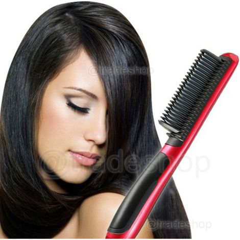 Asl-908 Electric Ionic Hair Straightener Brush With Display