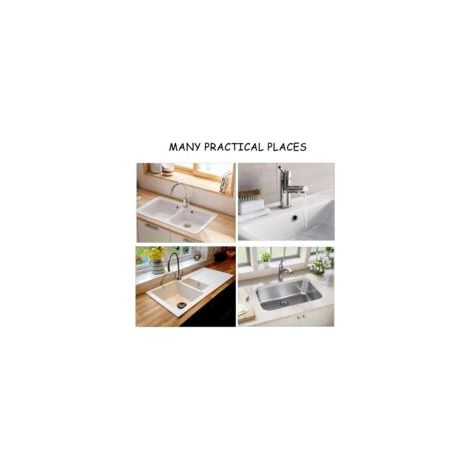 Set di 6 pezzi per copertura troppopieno lavello, finitura per lavello con foro rotondo, tappo di scarico rotondo da inserire nel foro, per lavello, bagno, cucina (argento) - Crezuo
