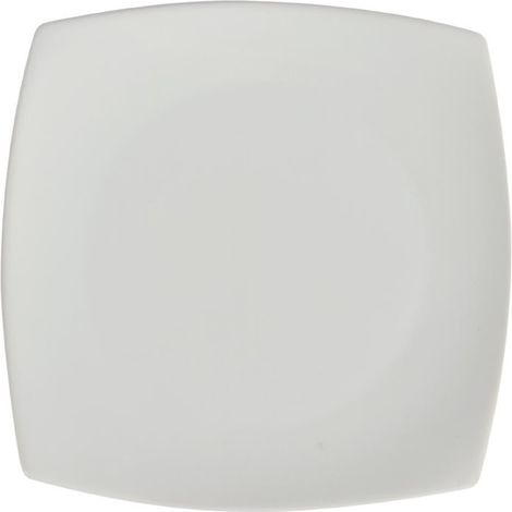 Assiettes Carrées Bords Arrondis Blanches 240(L)mm Lot de 12 (1/4)