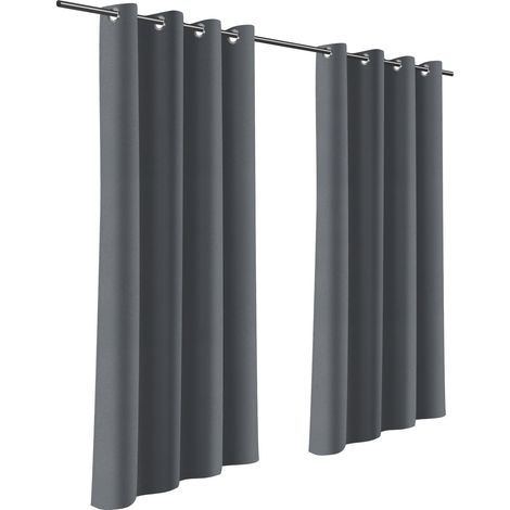 SWANEW Tenda per esterni Tenda oscurante con occhielli Opaca per il giardino e il balcone 132 x 244cm Grigio scuro 1 Pannello (1/5)