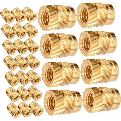 Lot de 100 écrous moletés en laiton M3 x 4,6 5,69 résistants à la (1/5)