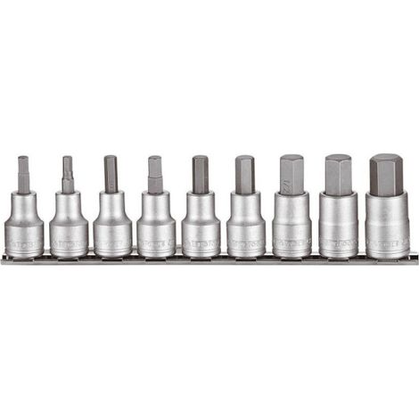 JUEGO DE 9 VASOS HEXAGONALES 1/2" M1209AF - MÉTRICO