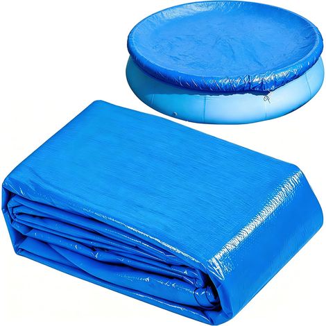 Bache Piscine Ronde, Bâche Protection pour Piscine Ronde, Couverture de Piscine pour été et Hiver, Bâche de Piscine Robuste, Bache pour Piscine Hors Sol, Anti-UV, Anti-Pluie, Anti-poussière (1/5)