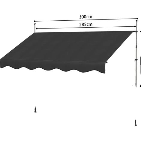 Banner retráctil, altura ajustable, fácil instalación, 300 cm, negro. (1/2)