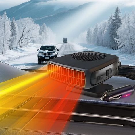 Calefactor para coche，200W，12V，Ventilador calefactor portátil，Rotación de 360°，Calentamiento rápido，Apto para conexión a 12V (1/5)