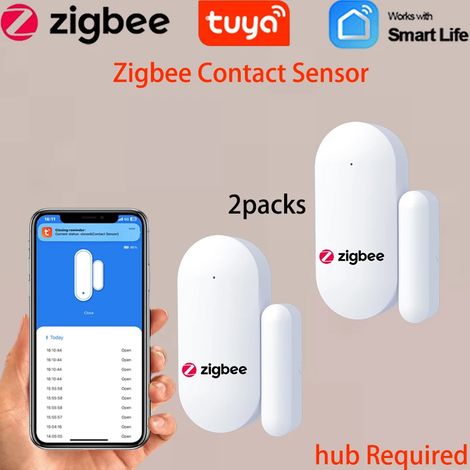 Capteurs Zigbee pour portes et fenêtres - systèmes d'alarme de sécurité intelligents pour la maison capables de détecter l'état ouvert/fermé des portes. (1/5)