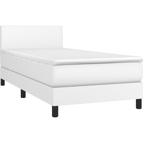 Struttura letto LED con testiera materasso boxspring 100x200 cm sintetico bianco TDL0208731