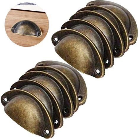 20 Pièces Vintage poignée coquille Antiquité Schubladenknopf Moebelknauf boutons de tiroir Schubladenknöpfe de Meubles pour la Cuisine le Cabinet Tiroir (1/4)