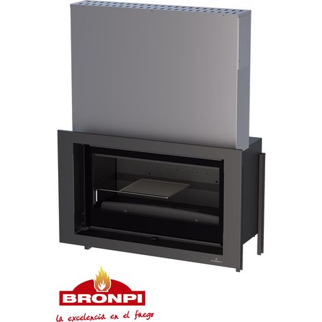 BRICOSOL ESTUFA DE LEÑA INSERTABLE BRONPI CON TURBINAS MODELO PARIS-90 CRISTAL VISION Y APERTURA GUILLOTINA (1/5)