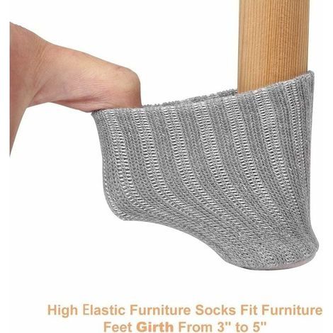 Rutschfeste Stuhlbeinsocken – Verhindern Kratzer und reduzieren Geräusche, 24er-Packung, grau (1/4)