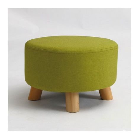 Pouf in Tessuto Verde Tondo con seduta imbottita ø41 x 28 cm (1/2)