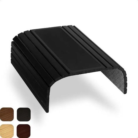Table Accoudoir Canapé Flexible en Bambou, Plateau Antidérapant 41x34 cm, Idéal comme Tapis de Souris, pour Boissons, Snacks, - Noir (1/5)