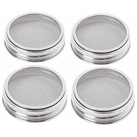 Lot de 4 grands couvercles en acier inoxydable avec bonne aération pour germination de graines biologiques dans votre cuisine (1/5)