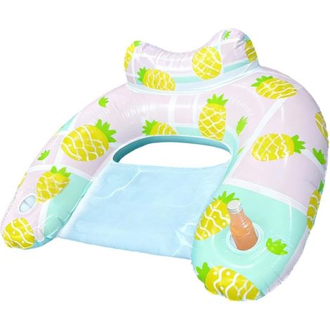 Galleggianti gonfiabili per piscina con portabicchieri antiscivolo e impermeabili – Sedie gonfiabili da spiaggia – per prendere il sole d'estate, feste in spiaggia, vacanze al lago e altro ancora (1/5)