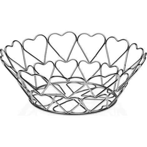 Portafrutta Versa Cuori Metallo Acciaio (26 x 10 x 26 cm)