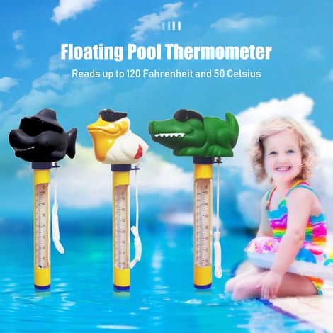 Thermomètre flottant pour piscine avec cordon, en forme de poisson, pour mesurer la température de l'eau des piscines, spas, jacuzzis et aquariums-AquaForge (1/3)