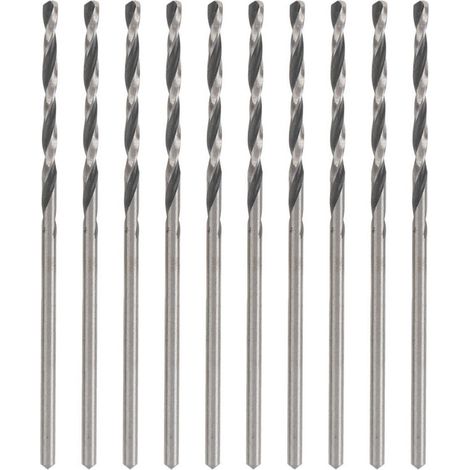 UlisemLot de 10 forets hélicoïdaux à tige droite en acier rapide, outils électriques, processus de meulage à tige droite, diamètre de foret de 1.6 mm (1/4)