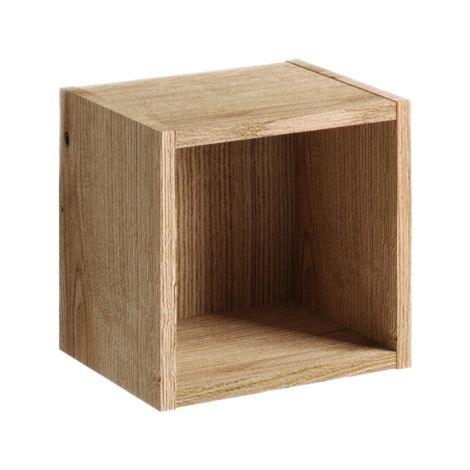 Meuble mural cubique en bois - L 26,7 x H 28 x P 21 cm - Astral Oak - Livraison gratuite