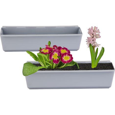 GELI Pflanzgefäß Easy, für Europaletten, Grau Kunststoff 37cm (1/4)