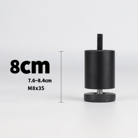 Pieds De Meuble En Alliage D'aluminium - Hauteur Réglable 8 Cm - Pour Canapé Table Lit Armoire - Lot De 4 (1/4)