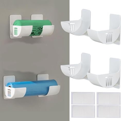 4-teilige Aufbewahrungsbox aus Aluminiumfolie – Selbstklebendes Wandregal für Küchenschrank- und Speisekammertüren – Wandhalterung für Folie (1/5)