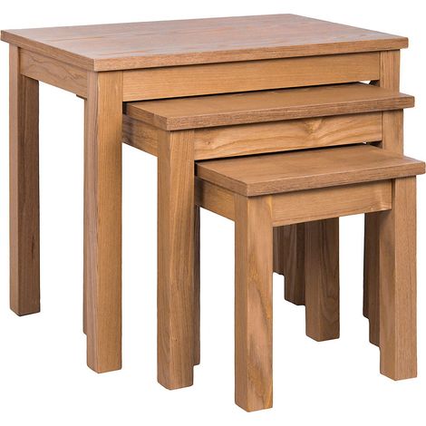Yorkshire Ensemble de 3 Tables Gigognes en MDF Table Basse Meuble de Salon, Gris (1/5)