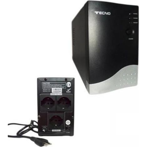 Trade Shop - USV 650VA TECNO 600W USV FÜR PC 2 SCHUKO-EINGÄNGE - (1/2)