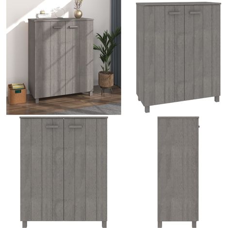 Schuhschrank HAMAR Hellgrau 85x40x108 cm Massivholz Kiefer - Schuhschrank - Schrank - Garderobe - Einbauschrank - Stauraum - Home & Living