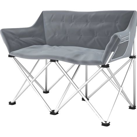 Chaise pliante, Cadre en métal revêtu de poudre, Capacité de 240 kg, Dimensions 120L x 57l x 95H cm, Pèse 6,5 kg, Comprend des poches latérales (1/5)