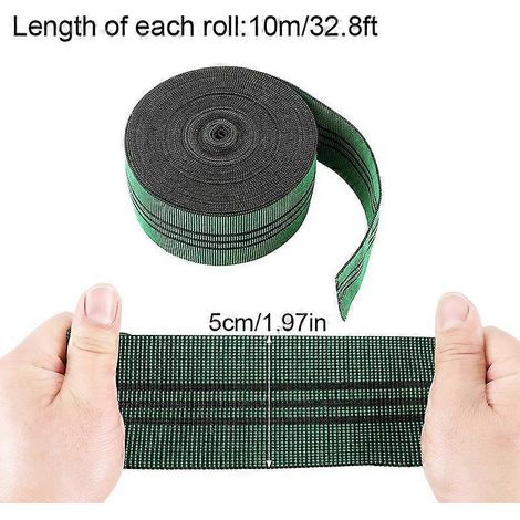 Une corde élastique verte pour meubles, sangle de support robuste pour canapé, de 10 mètres de long. (1/5)