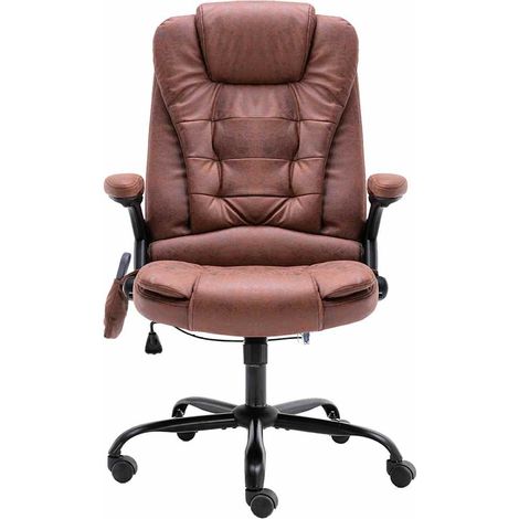 Maison Exclusive - Sedia da Ufficio Massaggiante Marrone Chiaro in Scamosciato