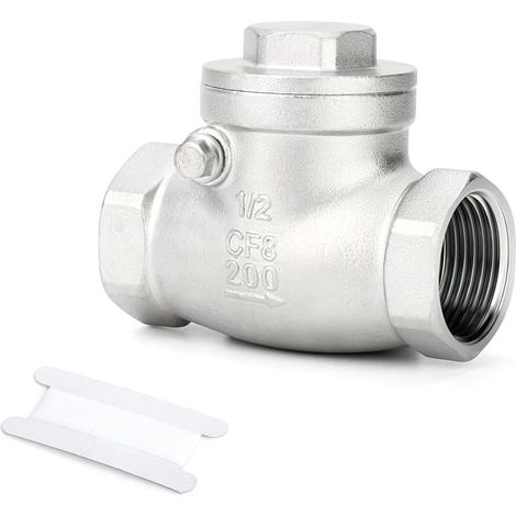 CYRILL – Clapet anti-retour en acier inoxydable 304 1/2" BSP, filetage femelle x femelle, évite les risques de fuite (1/5)